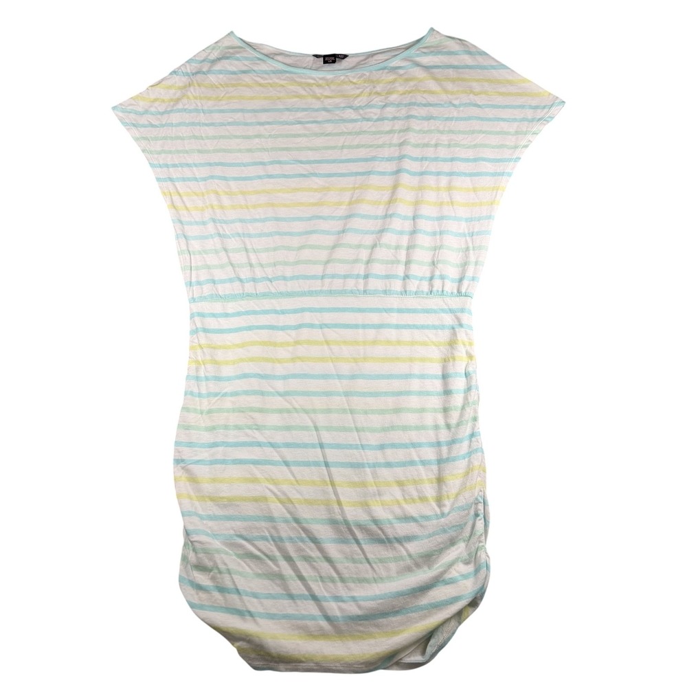 Victorias Secret T-Shirt Dress Womens Large Striped Ruched Dolman Knit Jersey